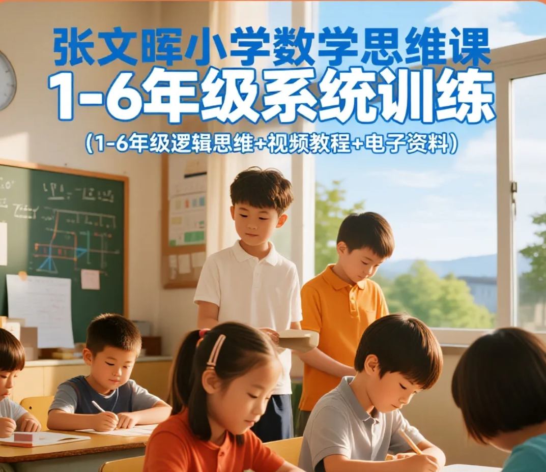 【课程】张文晖小学数学思维课｜1-6年级系统训练（1-6年级逻辑思维+视频教程+电子资料）[60.3GB]