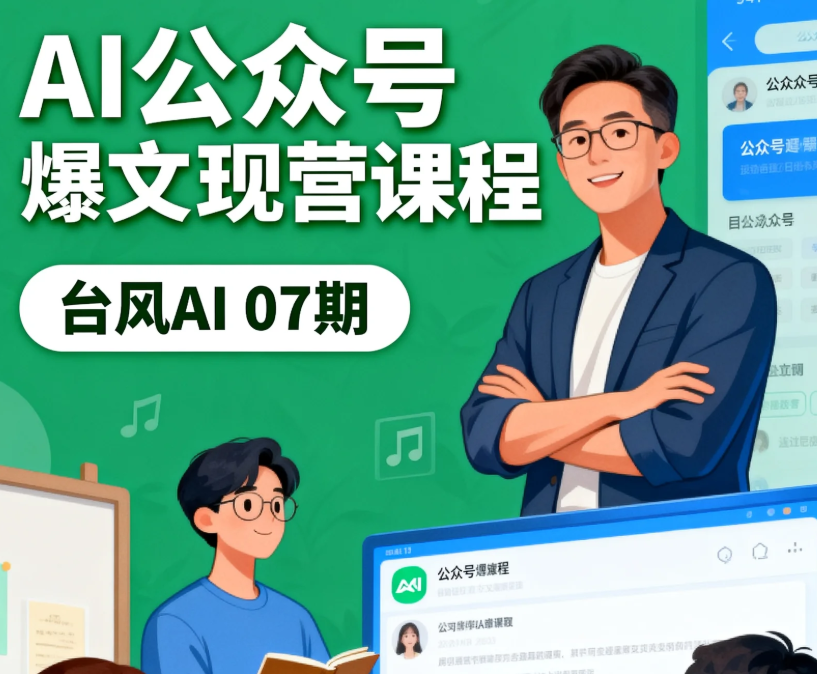 【课程】AI公众号爆文变现营课程 [台风AI 07期] MP4 [1GB]